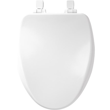 CHESTERFIELD LEATHER Slow Close Elongated White Enameled Wood Toilet Seat CH2514351